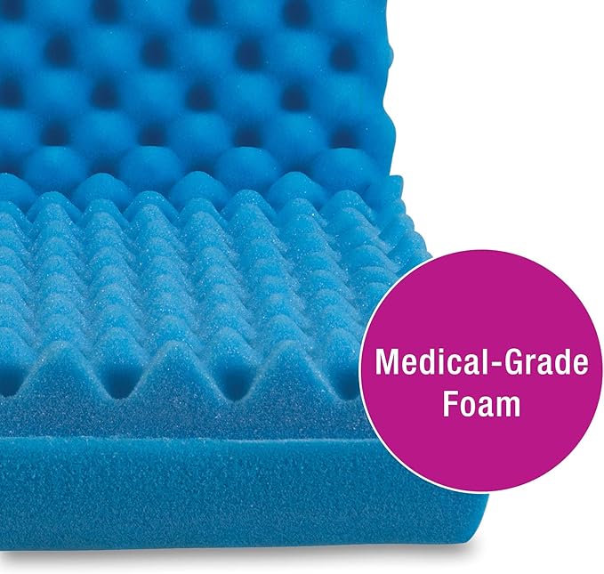 DMI Egg Crate Sculpted Foam Car Seat Cushion, Office Chair Cushion Relieves Back Pain, Tail Bone Pain, Sciatica, 32 X 18 X 3, Full Back (Pack of 2)
