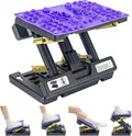 Footrest for Under Desk at Work, Height Adjustable Foot Rest with Reflexology Pad, Foldable Ergonomic Foot Stool for Muscle Tension Relief, Suitable for Office, Home & All-Season Use(Purple)