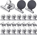24Pack Refrigerator Magnets Magnetic Clips Fridge Magnets-Scratch Free Perfect for Note List Photo Displays Home School Office Use Magnets for Whiteboard Heavy Duty Magnetic Clips(Silver)