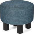 Joveco 12.4" Foot Rest for Under Desk Round Ottoman Stool for Home and Office (Blue)