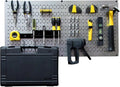 Wall Control Modular Pegboard Tool Organizer System - Wall-Mounted Metal Peg Board Tool Storage Unit for Wall Storage Tiling (Metallic Pegboard)