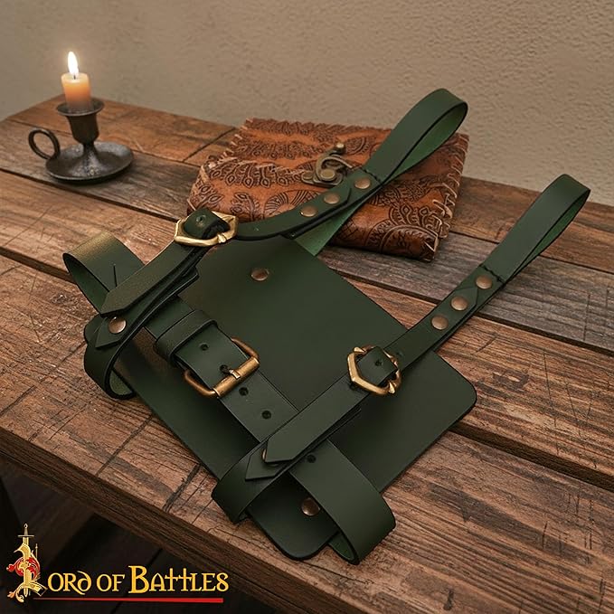 Lord of Battles Adventurer's Book or Diary Holder Handcrafted from Genuine Leather 13x18cm (Green)