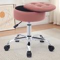 Gitrah Vanity Chair with Wheels Adjustable Vanity Stool with Storage Swivel Vanity Stool for Vanity Rolling Makeup Chair Pink