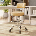 Office Drafting Chair with Footrest, Tall Height Adjustable Stool with Back Support, Heavy Duty Rolling Stool Chair with Wheels for Office Home Kitchen Bar Shop Guitar Studio Medical Vanity(White)