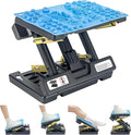 Footrest for Under Desk at Work, Height Adjustable Foot Rest with Reflexology Pad, Foldable Ergonomic Foot Stool for Muscle Tension Relief, Suitable for Office, Home & All-Season Use(Blue)
