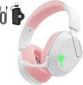 Gvyugke Wireless Gaming Headset for Xbox Series X/S, Xbox One, PS5, PC, Mac, Bluetooth 6.0 Gaming Headphones with Flip-to-Mute Noise-Canceling Mic, Foldable, 3D Surround Sound, 45H Battery - Pink