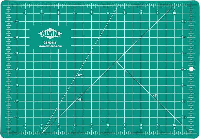 ALVIN GBM Self-Healing Cutting Mat 8.5 x 12 inch | Double-Sided Green/Black | 5-Layer Gridded Surface for Arts, Crafts and Sewing - Model GBM0812
