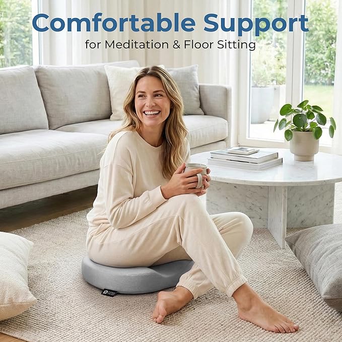 5 STARS UNITED Donut Pillow Hemorrhoid Tailbone Cushion – Large Cushion for Pain Relief – Coccyx, Prostate, Sciatica, Pelvic Floor, Pressure Sores, Pregnancy, Postpartum Recovery, Light Gray