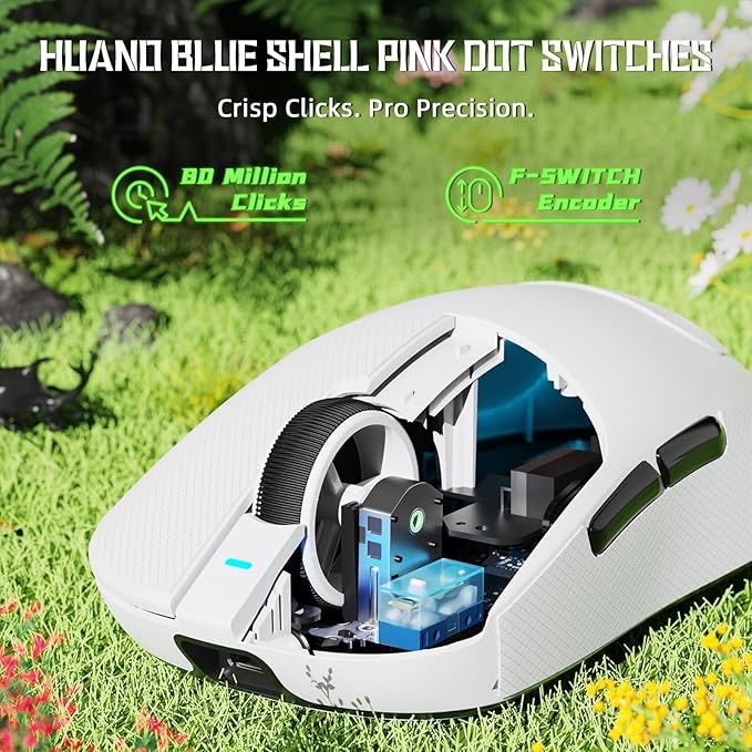 ATTACK SHARK X8 SE Wireless Gaming Mouse,55g Ultra-Lightweight Wired/BT/2.4GHz Wireless Programmable Mouse,1K Polling Rate,PixArt PAW3311 Gaming Sensor,25000 DPI,Tape,Gamer Mice for PC/Win/Mac (White)