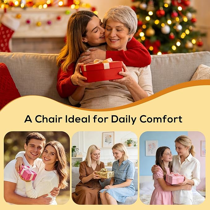 Homkdom Small Round Vanity Chair with Back, Armless Home Office Desk Chairs, Height Adjustable & 360° Swivel, Cute Comfy Vanity Computer Chair for Bedroom, Home Office, Yellow