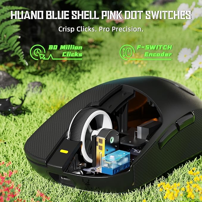 ATTACK SHARK X8 SE Wireless Gaming Mouse,55g Ultra-Lightweight Wired/BT/2.4GHz Wireless Programmable Mouse,1K Polling Rate,PixArt PAW3311 Gaming Sensor,25000 DPI,Tape,Gamer Mice for PC/Win/Mac (Black)