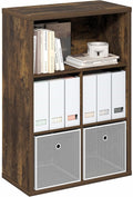 Furinno Cubicle Book Shelf, 5-Cube Bookshelf, Extra Thick Frame Cube Storage Organizer Bookcase with Closed Back, 15.3 x 29.9 x 43.3, for Living Room, Bedroom, Home Office, Amber Pine