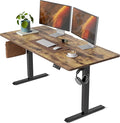 CubiCubi 63 x 28 Large Standing Desk, Height Adjustable Electric Computer Desk, 28" Deep Desktop, Sit Stand up Home Office Workstations with 4 Preset Heights, Rustic Brown