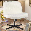 OLIXIS Criss Cross Chairs Legged Armless No Wheels Wide Seat Height Adjustable Swivel Rolling Padded Furry Cute Home Office Desk Seating for Bedroom, Student, Study Room