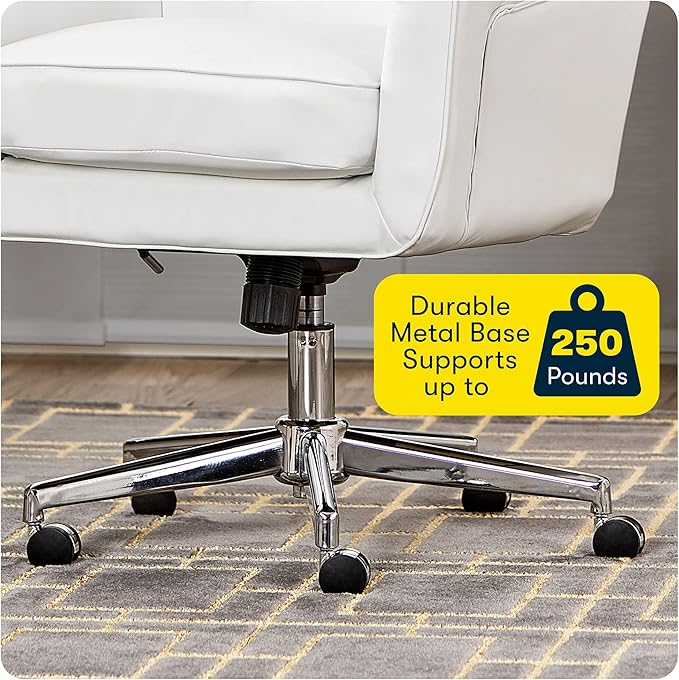 Serta Ashland Home Office Desk Chair with Button Tufted Mid-Back, Memory Foam Cushion, Modern Vanity Armchair