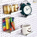 Beeveer 4 Pcs Pegboard Shelves Wall Organizer Brackets Pegboard Steel Tray Accessories Organizing Tools for Craft Garage Nursery Workbench Kitchen(5.91 x 4.72 x 0.63 Inches,White)