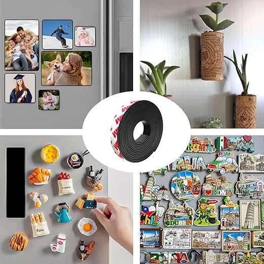 CHUNNIAO Anisotropic Magnetic Tapes with Adhesive 1/2" x 30 Feet (Self-Matched Magnet Strips),Thin Thickness 1/25",Must Haves for Crafts