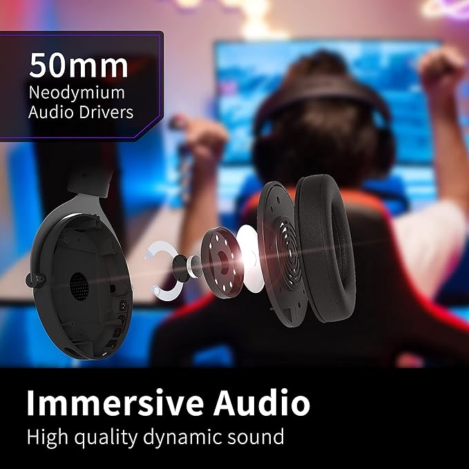 Brook 2.4GHz Wireless Headset - Cross-Platform Wireless Gaming Headset for PS5, PS4, PC, Mac, Android, and NS, Low Latency (with Extra Earpads)