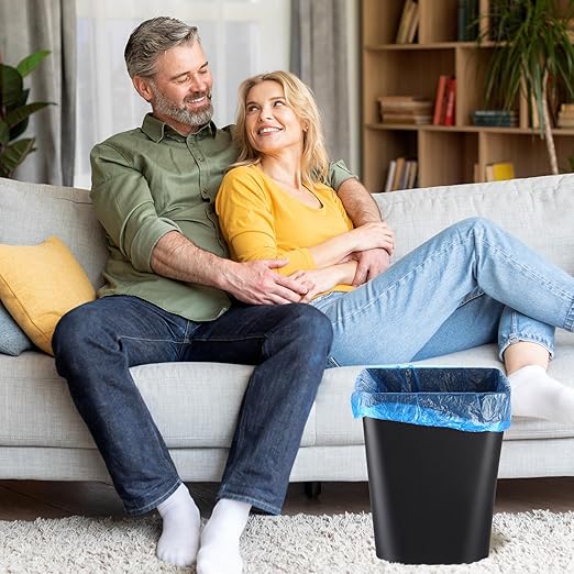 Amyhill 10 Pcs Small Trash Can 2 Gallon Plastic Garbage Can Small Waste Basket for Bathroom Office Kitchen Living Room Bedroom Home Under Desk(Black)