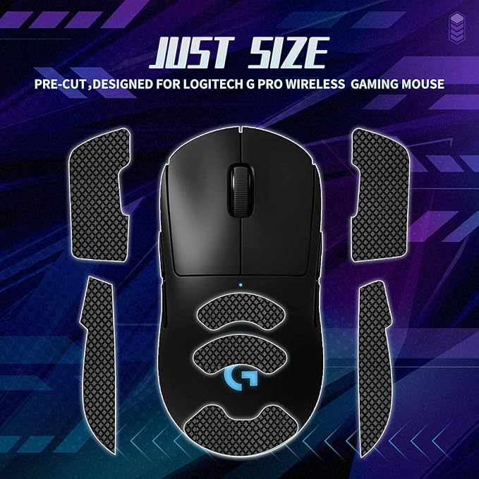 TALONGAMES Mouse Anti Slip Grip Tape Compatible with Logitech G PRO Wireless Gaming Mouse, Palm Sweat Absorption, Thin 0.5mm, Cut to Fit, Easy to Apply, Mouse Skin