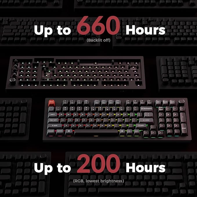 Keychron V5 Ultra 96% Wireless Mechanical Keyboard with 8000Hz Polling Rate & NKRO, Hot-Swappable RGB, Brown Switches, 97 Keys, 2.4GHz/Bluetooth/Wired, OSA PBT Keycaps, for Mac/Win/Linux- Black