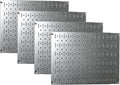 Wall Control Pegboard Wall Organizer Tiles Modular Galvanized Steel Pegboard Tiling Set - Four 12-Inch Tall x 16-Inch Wide Peg Board Panel Wall Storage Tiles - Easy to Install (Metallic)