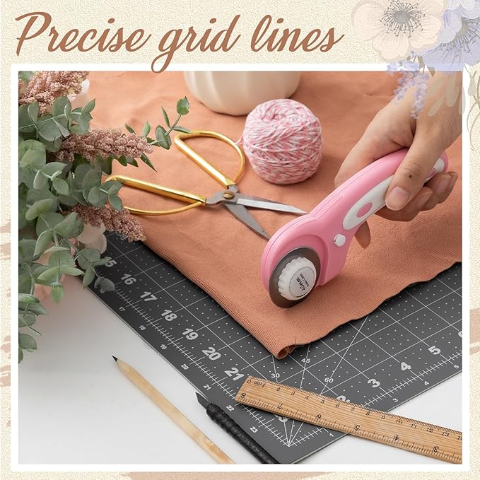 Teenyyou 18" X 24" Self Healing Folding Cutting Mat with Grid for Quilting, Sewing, Craft Hobby Board Sewing Cutting Mat for Quilting, Leather, Fabric, Crafting, Scrapbooking, Art, Clay