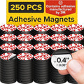Peel-&-Stick Flexible Adhesive Magnets – 250 pcs (0.4"x0.08") Magnetic Dots for Office Supplies, Whiteboard, Crafts, Fridge, & School Projects