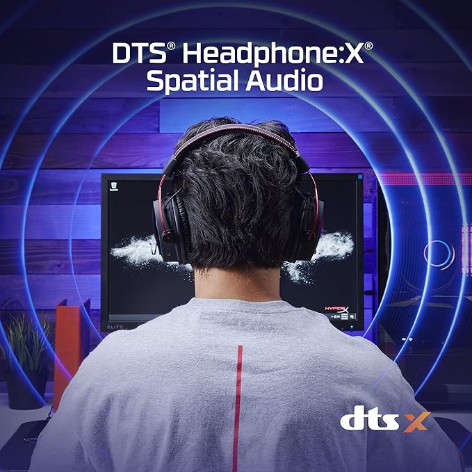 HyperX Cloud Alpha Wireless Gaming Headset for PC with DTS Headphone:X Spatial Audio, Noise-Canceling Mic, Dual Chamber Drivers, Durable Aluminum Frame - 300-Hour Life, Red (Renewed)