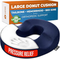 5 STARS UNITED Donut Pillow Hemorrhoid Tailbone Cushion – Large Cushion for Pain Relief – Coccyx, Prostate, Sciatica, Pelvic Floor, Pressure Sores, Pregnancy, Postpartum Recovery, Blue