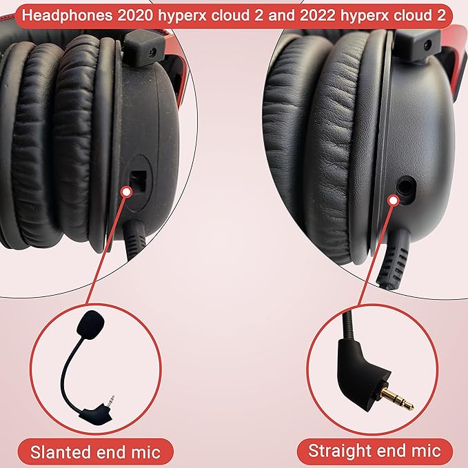 Replacement HyperX Game Mic 3.5mm Uncleligt Microphone Boom for Kingston HyperX Cloud X, Cloud 2 II, Cloud Core, and Cloud Pro Silver Gaming Headset, not for 2022 Cloud 2