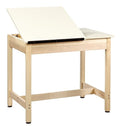 Diversified Woodcrafts DT-9SA30 Drawing Table, 2 Piece Top, 30'' Height, 24'' Width, 36'' Length, Almond/Northwoods Maple, Non-Skid, Adjustable Leg Levelers Foot