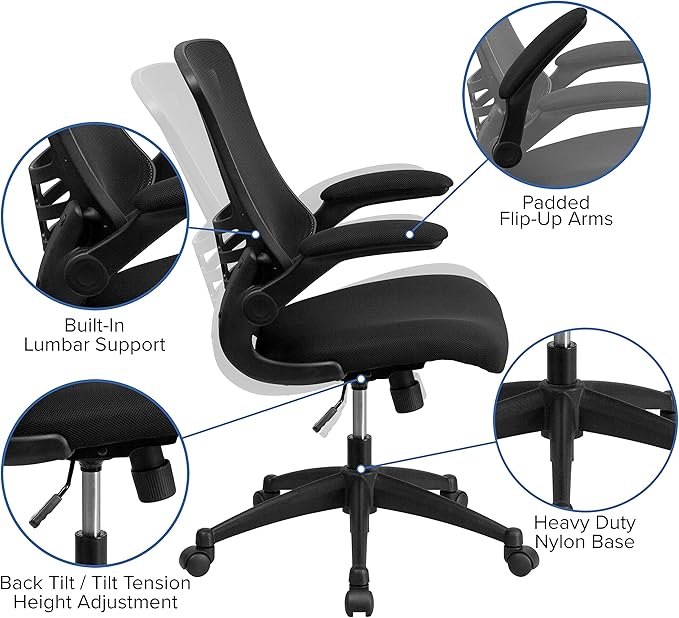 EMMA + OLIVER Work from Home Kit-Adjustable Desk, Ergonomic Mesh Office Chair, Filing Cabinet