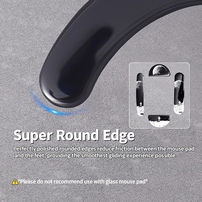 Durable Slimmer Toughened Glass Mouse Skates for Logitech MX Master 3/3s Wireless Gaming Mouse Ultra Smooth Glass Surface Mouse feet (Astronauts Pattern)