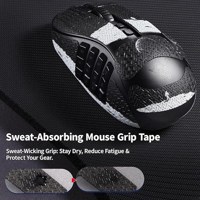 immoenuc Mouse Grip Tape Sticker for Razer Naga V2 Pro Wireless Gaming Mouse Anti Slip Skin Self-Adhesive,Pre-Cut,Sweat-Resistant (Earth Pattern)