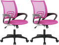 PayLessHere Home Office Chair - Adjustable Ergonomic with Lumbar Support, Armrest, High Density Mesh, 360 Degree Swivel (Pack of 2, Pink)