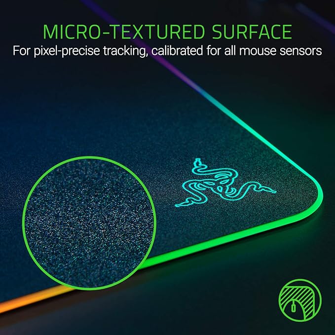 Razer Basilisk V3 Customizable Ergonomic Gaming Mouse + Firefly V2 Hard Surface Gaming Mouse Mat Bundle