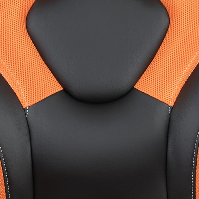 Flash Furniture Optis Black Gaming Desk and Orange/Black Racing Chair Set with Cup Holder, Headphone Hook & 2 Wire Management Holes