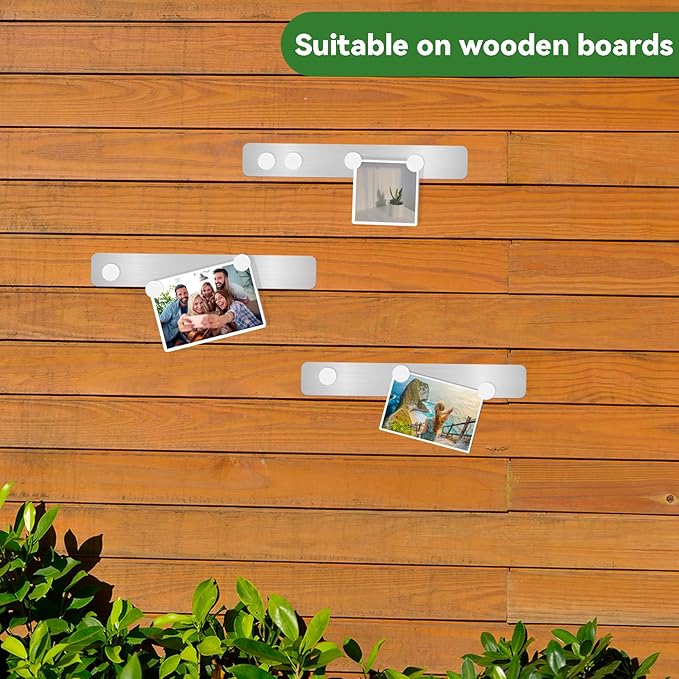 ZDZBLX Magnetic Board 5Pcs, Magnet Bulletin Board Frameless Stainless Steel Iron Board Strips, Adhesive Backing Metal Magnet Boards,Memo Strip for Wall School Office Home Use,Includes 10 White Magnets