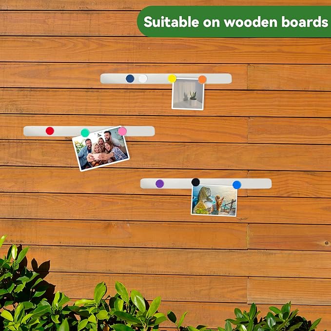 ZDZBLX Magnetic Board Strips, Frameless Stainless Steel Iron Bulletin Bar with Strong Adhesive Backing, Memo Board Magnet Board Strip for Wall, Office, School,Home,10 Colorful Magnets Included, 2-Pack