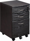 3 Drawer Rolling File Cabinet with Lock, Under Desk File Cabinet with Wheels, Printer Stand, Mobile Printer Shelf, Espresso Brown