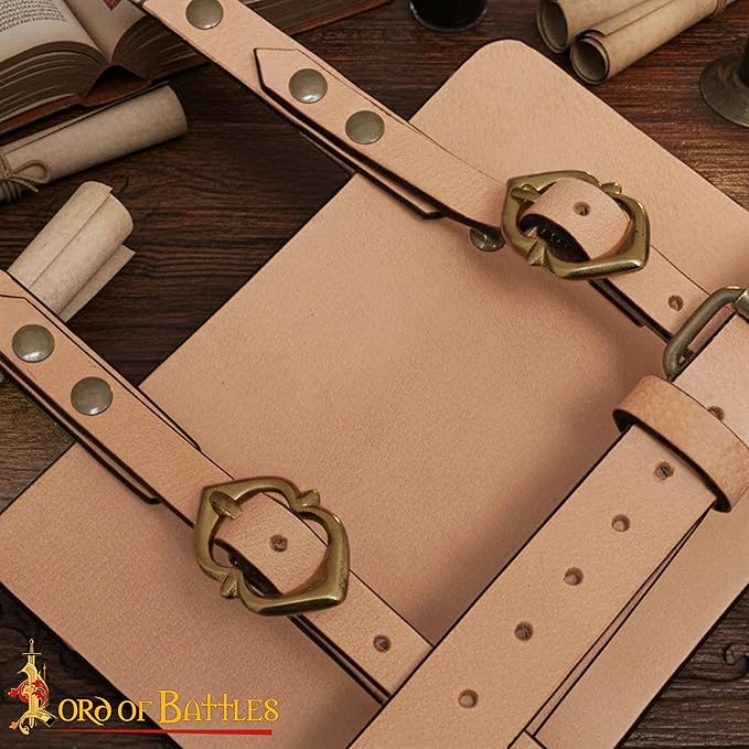 Lord of Battles Adventurer's Book or Diary Holder Handcrafted from Genuine Leather 13x18cm (Natural)