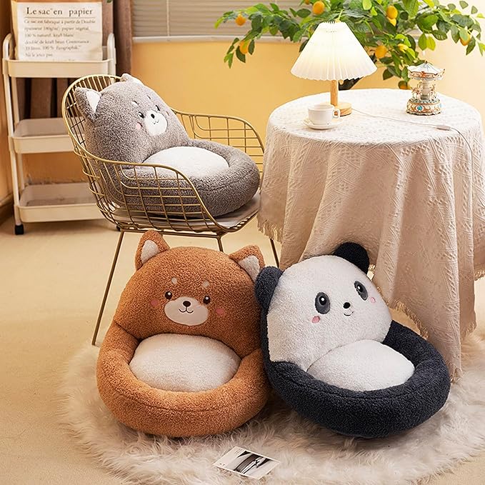 Cartoon Back Seat Cushion for Office, Nest, Indoor Outdoor Chair Pad - Tufted Sitting Support for Garden, Sofa, Armchair, Wheelchair
