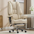 EXCEBET Big and Tall Office Chair 400lbs Wide Seat, Leather High Back Executive Office Chair with Lumbar Support, Ergonomic Chairs Padded Armrests & Thick Cushion (Mesh Beige)