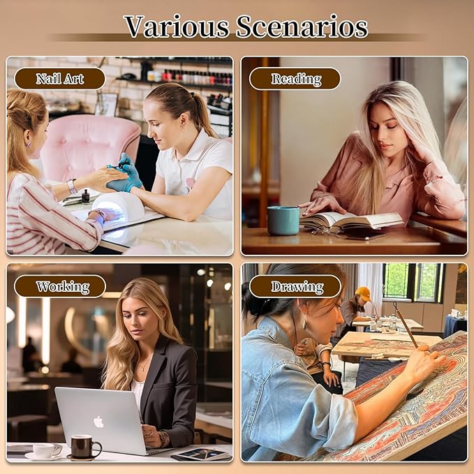 BQAN LED Desk Lamp with Clamp - 15W Eye-Caring Clip on Light, Flexible Gooseneck Lamp for Home Office, 5 Color Modes & 9 Brightness Levels for Reading, Studying, Work