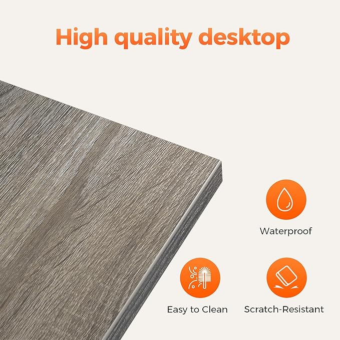 Mericonia 66 inch Large L Shaped Desk, Simple Corner Gaming Desk with CPU Stand & Hooks, Computer Desk for Home, Bedroom & Office Workspace, Grey