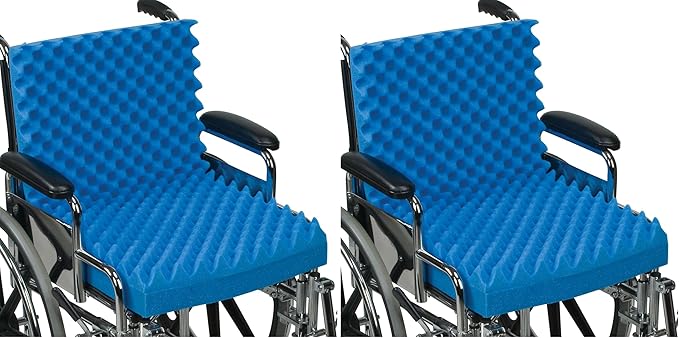 DMI Egg Crate Sculpted Foam Car Seat Cushion, Office Chair Cushion Relieves Back Pain, Tail Bone Pain, Sciatica, 32 X 18 X 3, Full Back (Pack of 2)
