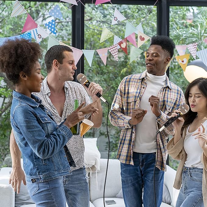 Marengo Handheld Dynamic Microphone for Karaoke Singing, Wired XLR Microphone with On and Off Switch and 13ft Detachable XLR Cable