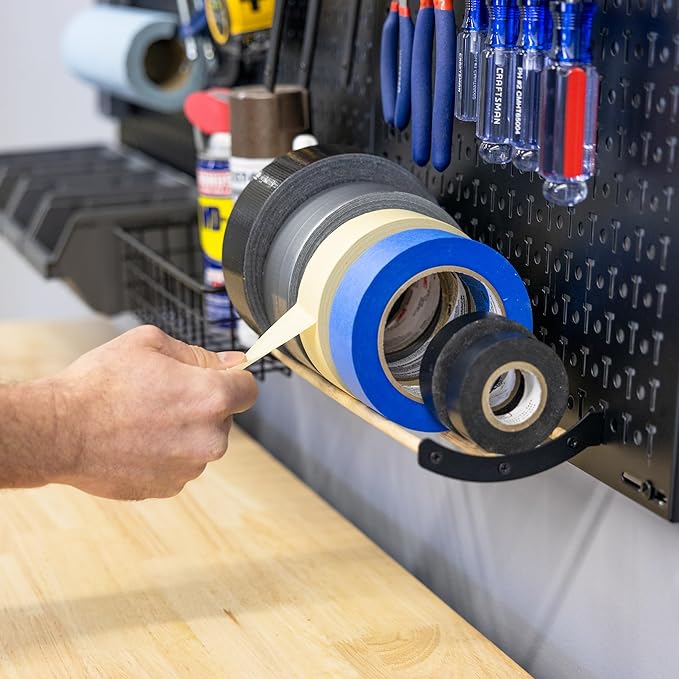 Metal Pegboard Power Tool Organizer, Garage Wall Storage, 3 Panel Pegboard Wall Mount Organizer, Includes 23 Storage Attachments, Solid Steel Holds 450 lbs, 51 in. x 32 in.