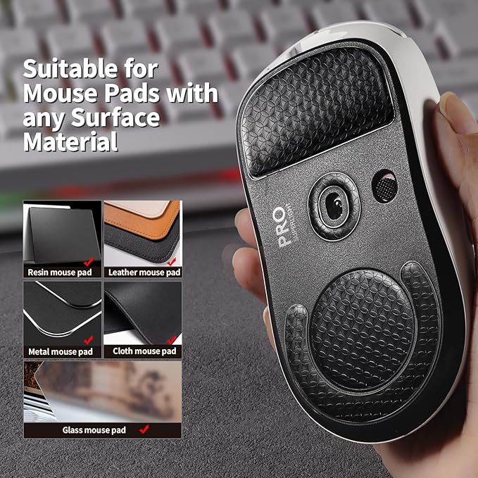 Smooth Gliding Mouse Skates for Logitech G Pro X Superlight Mouse Feet Replacement(PTFE,Black) Rounded Edges Ultra-Smooth and Durable Gaming Mouse Slider for G Pro Superlight